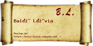 Baló Lívia névjegykártya
